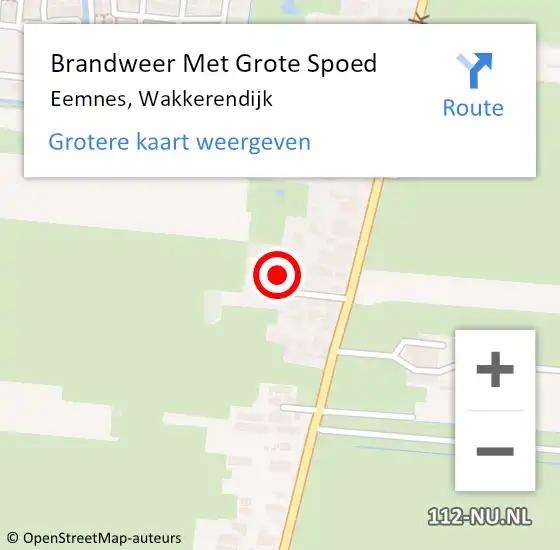 Locatie op kaart van de 112 melding: Brandweer Met Grote Spoed Naar Eemnes, Wakkerendijk op 17 juli 2024 23:16