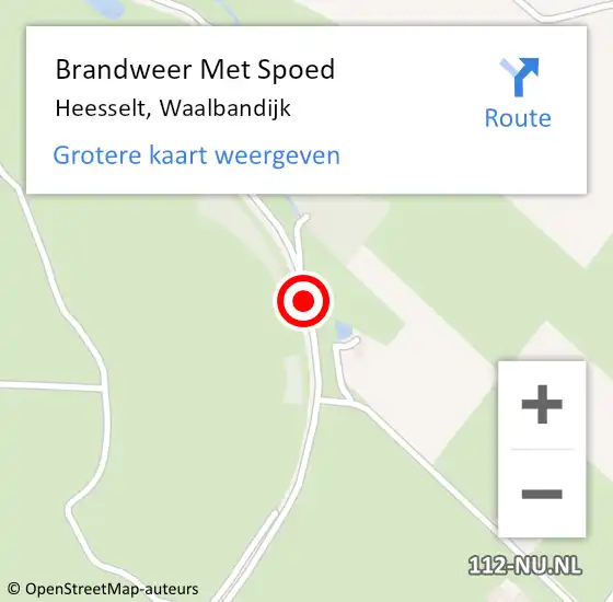 Locatie op kaart van de 112 melding: Brandweer Met Spoed Naar Heesselt, Waalbandijk op 13 oktober 2014 13:33