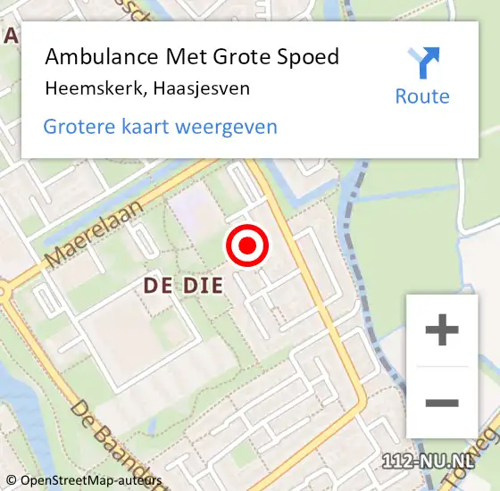 Locatie op kaart van de 112 melding: Ambulance Met Grote Spoed Naar Heemskerk, Haasjesven op 18 juli 2024 00:01