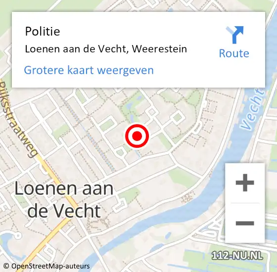 Locatie op kaart van de 112 melding: Politie Loenen aan de Vecht, Weerestein op 18 juli 2024 00:10