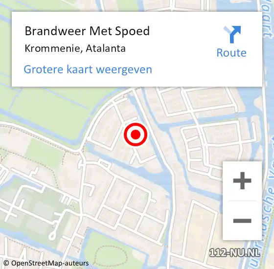 Locatie op kaart van de 112 melding: Brandweer Met Spoed Naar Krommenie, Atalanta op 18 juli 2024 00:39