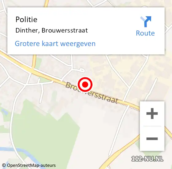 Locatie op kaart van de 112 melding: Politie Heeswijk, Brouwersstraat op 18 juli 2024 00:47