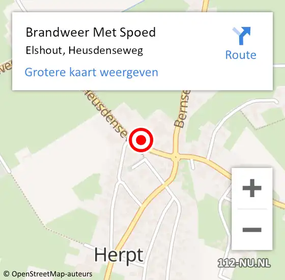 Locatie op kaart van de 112 melding: Brandweer Met Spoed Naar Elshout, Heusdenseweg op 18 juli 2024 01:10