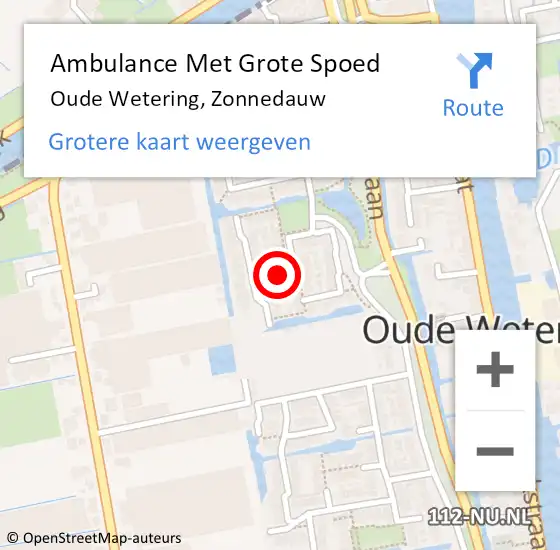 Locatie op kaart van de 112 melding: Ambulance Met Grote Spoed Naar Oude Wetering, Zonnedauw op 18 juli 2024 01:19