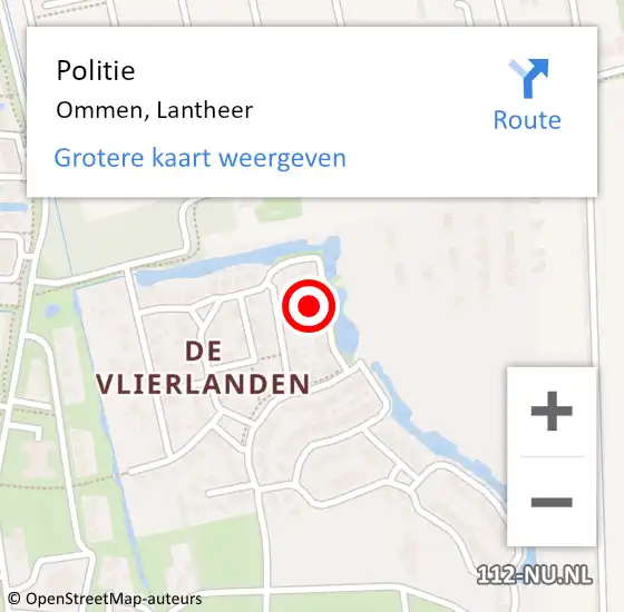 Locatie op kaart van de 112 melding: Politie Ommen, Lantheer op 18 juli 2024 01:37