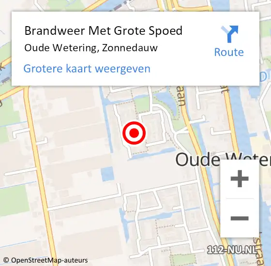 Locatie op kaart van de 112 melding: Brandweer Met Grote Spoed Naar Oude Wetering, Zonnedauw op 18 juli 2024 01:47