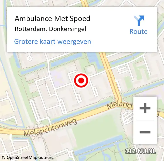 Locatie op kaart van de 112 melding: Ambulance Met Spoed Naar Rotterdam, Donkersingel op 18 juli 2024 02:39