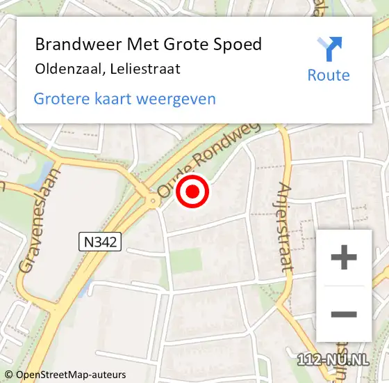 Locatie op kaart van de 112 melding: Brandweer Met Grote Spoed Naar Oldenzaal, Leliestraat op 18 juli 2024 05:15