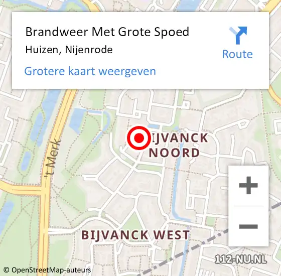 Locatie op kaart van de 112 melding: Brandweer Met Grote Spoed Naar Huizen, Nijenrode op 13 oktober 2014 13:54