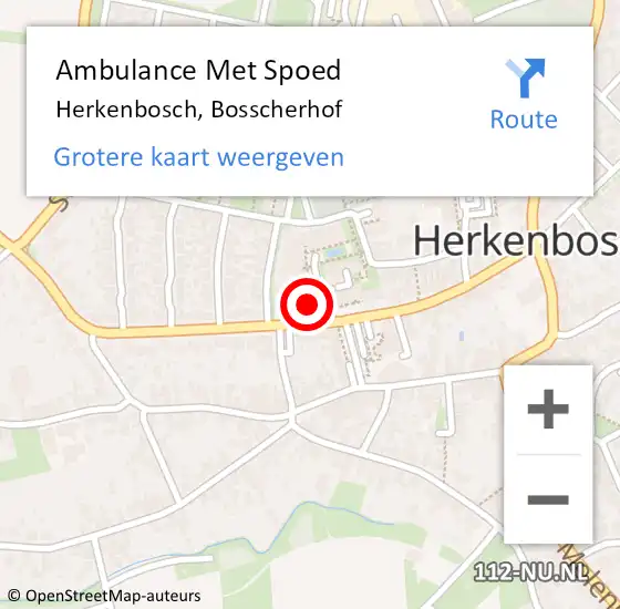 Locatie op kaart van de 112 melding: Ambulance Met Spoed Naar Herkenbosch, Bosscherhof op 18 juli 2024 08:33