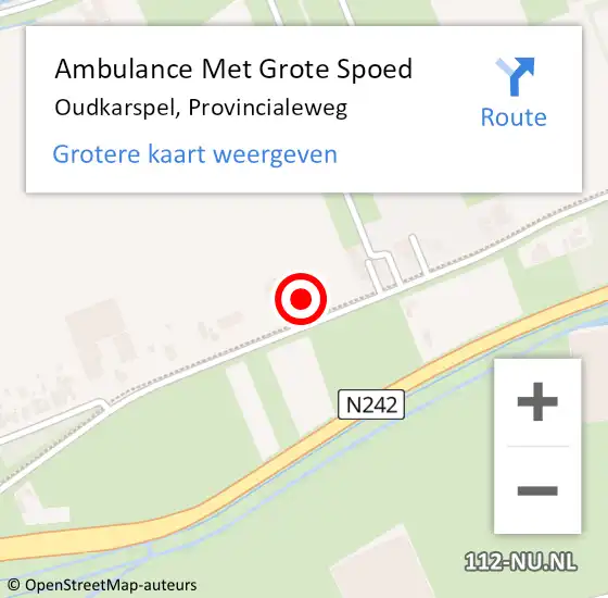 Locatie op kaart van de 112 melding: Ambulance Met Grote Spoed Naar Oudkarspel, Provincialeweg op 18 juli 2024 10:07