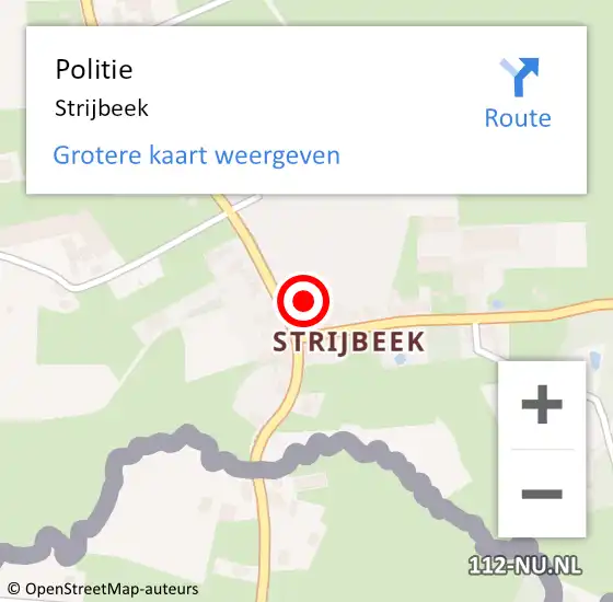 Locatie op kaart van de 112 melding: Politie Strijbeek op 18 juli 2024 10:13