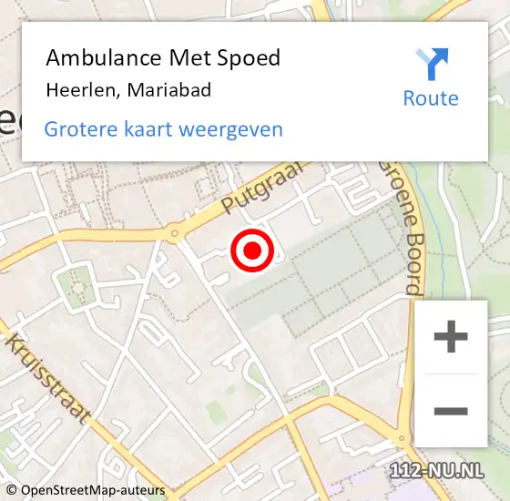 Locatie op kaart van de 112 melding: Ambulance Met Spoed Naar Heerlen, Mariabad op 18 juli 2024 10:17