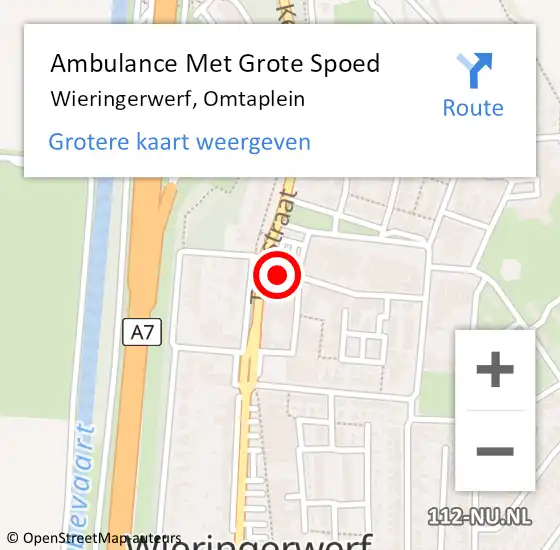 Locatie op kaart van de 112 melding: Ambulance Met Grote Spoed Naar Wieringerwerf, Omtaplein op 18 juli 2024 10:34