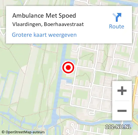 Locatie op kaart van de 112 melding: Ambulance Met Spoed Naar Vlaardingen, Boerhaavestraat op 18 juli 2024 10:42