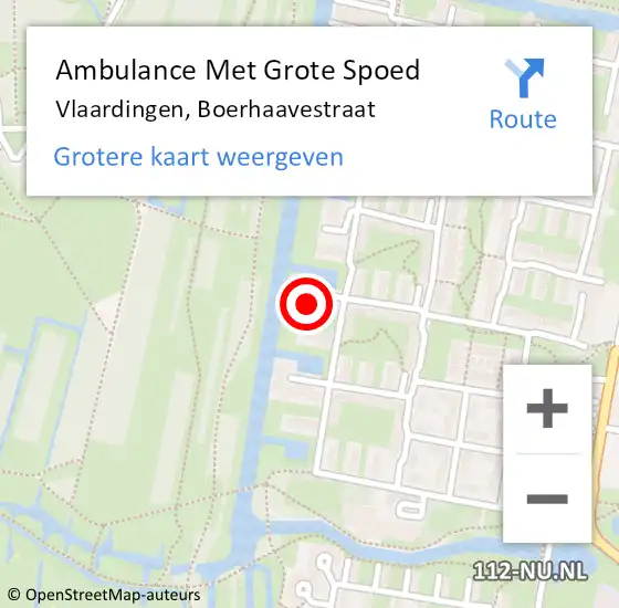 Locatie op kaart van de 112 melding: Ambulance Met Grote Spoed Naar Vlaardingen, Boerhaavestraat op 18 juli 2024 10:56