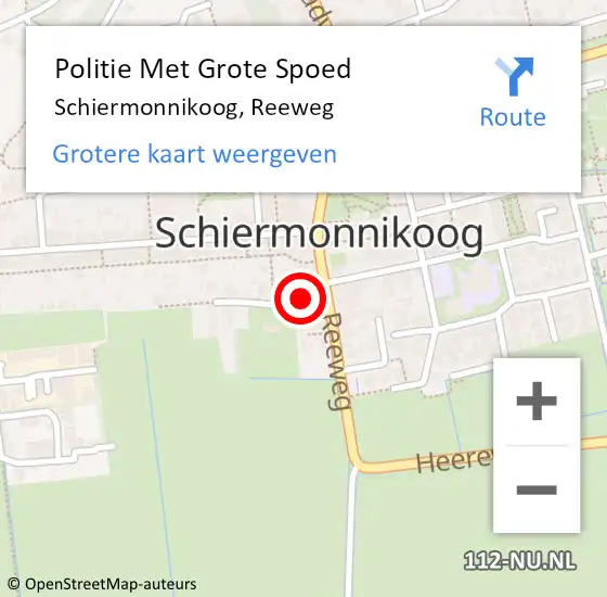 Locatie op kaart van de 112 melding: Politie Met Grote Spoed Naar Schiermonnikoog, Reeweg op 18 juli 2024 11:05