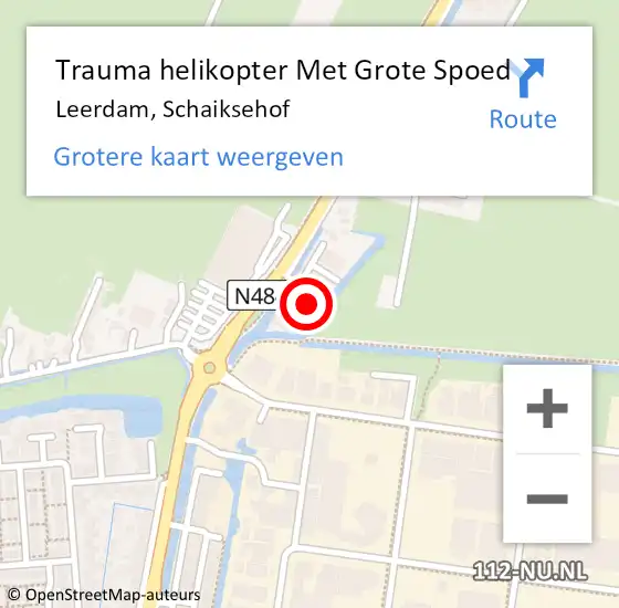 Locatie op kaart van de 112 melding: Trauma helikopter Met Grote Spoed Naar Leerdam, Schaiksehof op 18 juli 2024 11:33