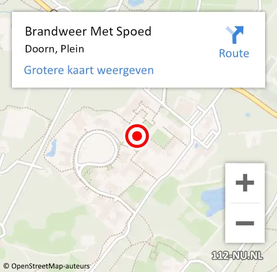 Locatie op kaart van de 112 melding: Brandweer Met Spoed Naar Doorn, Plein op 18 juli 2024 11:35