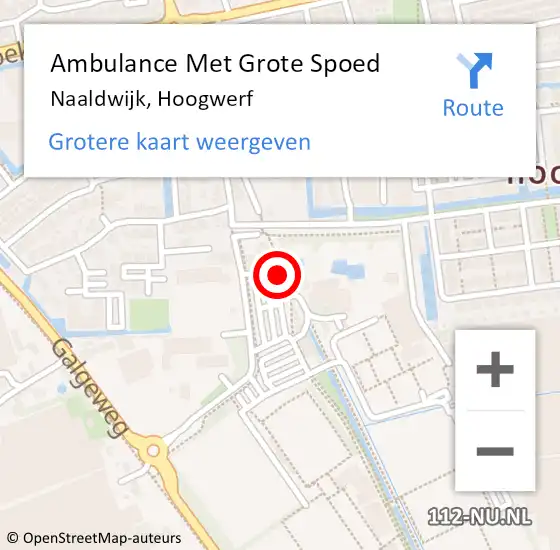 Locatie op kaart van de 112 melding: Ambulance Met Grote Spoed Naar Naaldwijk, Hoogwerf op 18 juli 2024 11:40