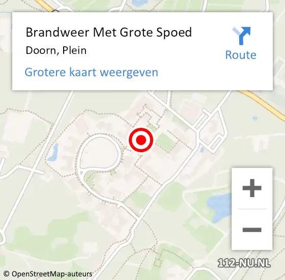 Locatie op kaart van de 112 melding: Brandweer Met Grote Spoed Naar Doorn, Plein op 18 juli 2024 11:46