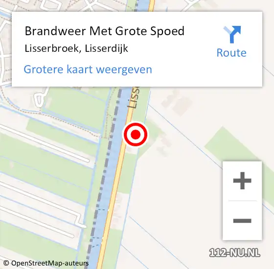Locatie op kaart van de 112 melding: Brandweer Met Grote Spoed Naar Lisserbroek, Lisserdijk op 18 juli 2024 12:18