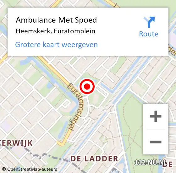 Locatie op kaart van de 112 melding: Ambulance Met Spoed Naar Heemskerk, Euratomplein op 18 juli 2024 12:42