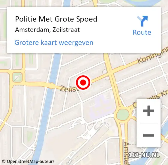 Locatie op kaart van de 112 melding: Politie Met Grote Spoed Naar Amsterdam, Zeilstraat op 18 juli 2024 13:00