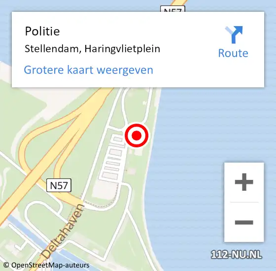 Locatie op kaart van de 112 melding: Politie Stellendam, Haringvlietplein op 18 juli 2024 13:08