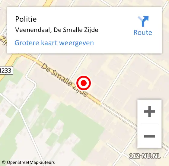 Locatie op kaart van de 112 melding: Politie Veenendaal, De Smalle Zijde op 18 juli 2024 13:21