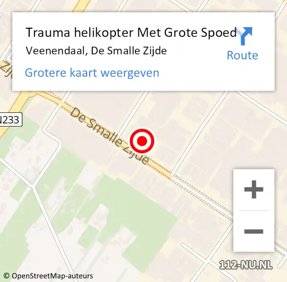 Locatie op kaart van de 112 melding: Trauma helikopter Met Grote Spoed Naar Veenendaal, De Smalle Zijde op 18 juli 2024 13:24