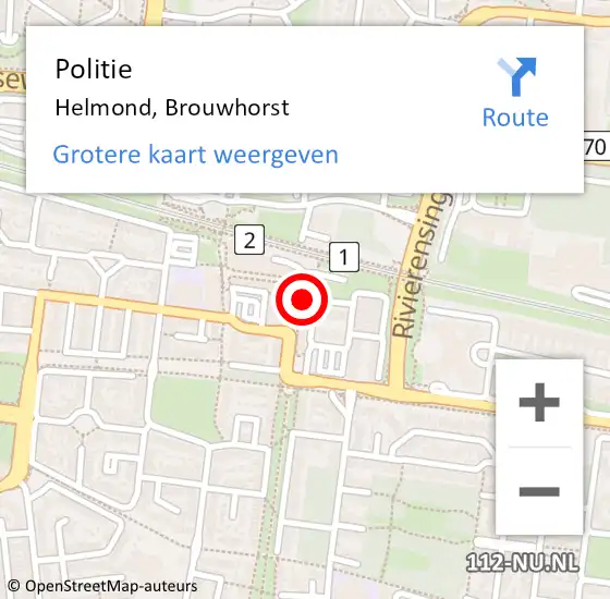 Locatie op kaart van de 112 melding: Politie Helmond, Brouwhorst op 18 juli 2024 13:25