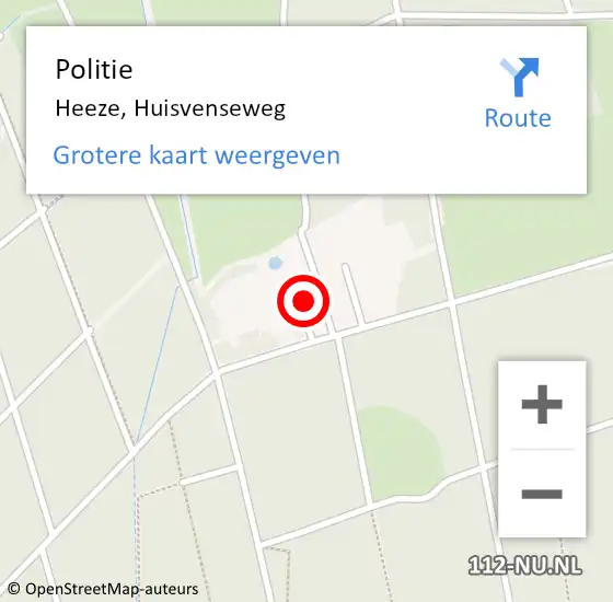 Locatie op kaart van de 112 melding: Politie Heeze, Huisvenseweg op 18 juli 2024 13:40