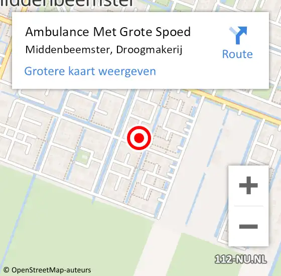 Locatie op kaart van de 112 melding: Ambulance Met Grote Spoed Naar Middenbeemster, Droogmakerij op 18 juli 2024 13:55