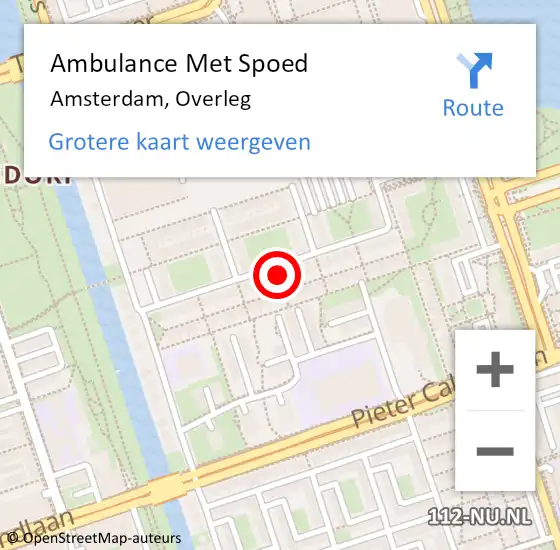 Locatie op kaart van de 112 melding: Ambulance Met Spoed Naar Amsterdam, Overleg op 18 juli 2024 14:10