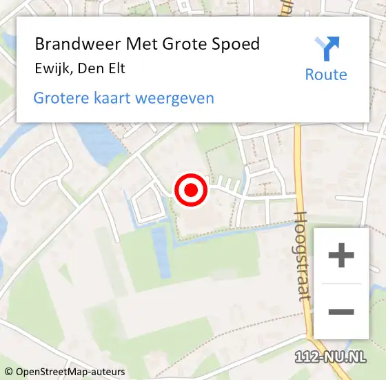 Locatie op kaart van de 112 melding: Brandweer Met Grote Spoed Naar Ewijk, Den Elt op 13 oktober 2014 14:23