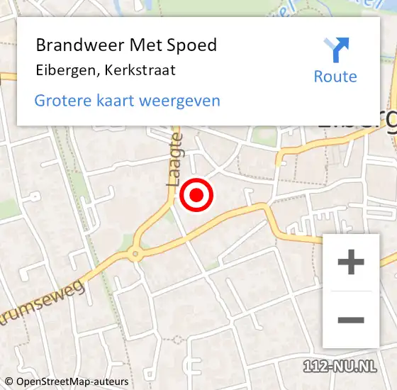 Locatie op kaart van de 112 melding: Brandweer Met Spoed Naar Eibergen, Kerkstraat op 18 juli 2024 14:13