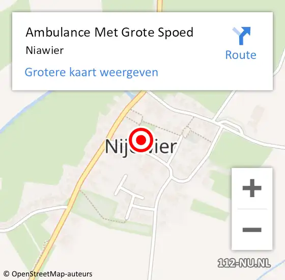 Locatie op kaart van de 112 melding: Ambulance Met Grote Spoed Naar Niawier op 13 oktober 2014 14:25