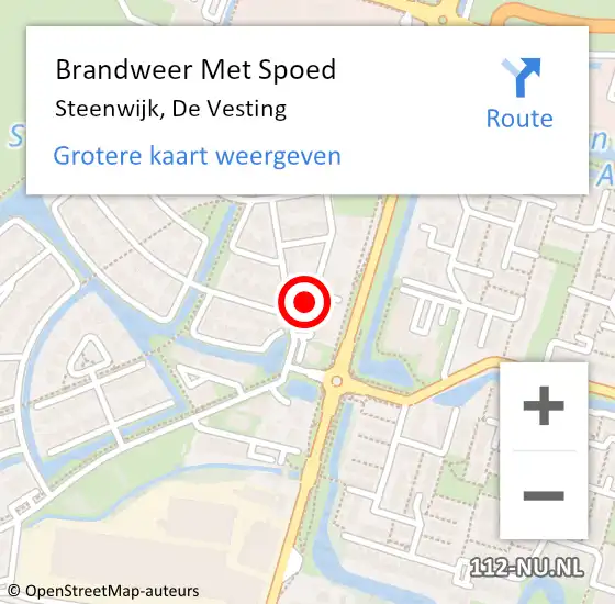 Locatie op kaart van de 112 melding: Brandweer Met Spoed Naar Steenwijk, De Vesting op 18 juli 2024 14:42