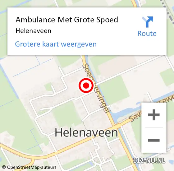 Locatie op kaart van de 112 melding: Ambulance Met Grote Spoed Naar Helenaveen op 18 juli 2024 15:19