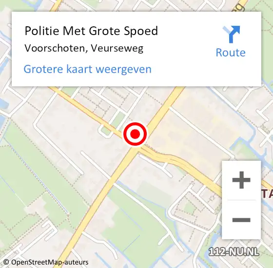 Locatie op kaart van de 112 melding: Politie Met Grote Spoed Naar Voorschoten, Veurseweg op 18 juli 2024 15:26