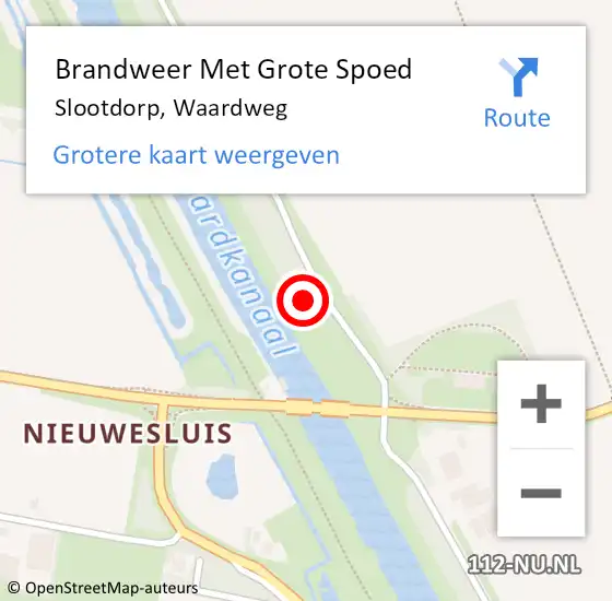 Locatie op kaart van de 112 melding: Brandweer Met Grote Spoed Naar Slootdorp, Waardweg op 18 juli 2024 15:29