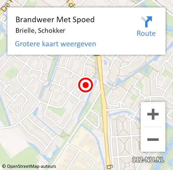 Locatie op kaart van de 112 melding: Brandweer Met Spoed Naar Brielle, Schokker op 18 juli 2024 17:03