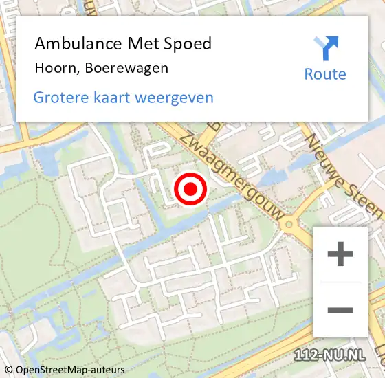 Locatie op kaart van de 112 melding: Ambulance Met Spoed Naar Hoorn, Boerewagen op 18 juli 2024 17:07