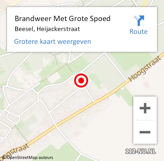 Locatie op kaart van de 112 melding: Brandweer Met Grote Spoed Naar Beesel, Heijackerstraat op 18 juli 2024 17:17