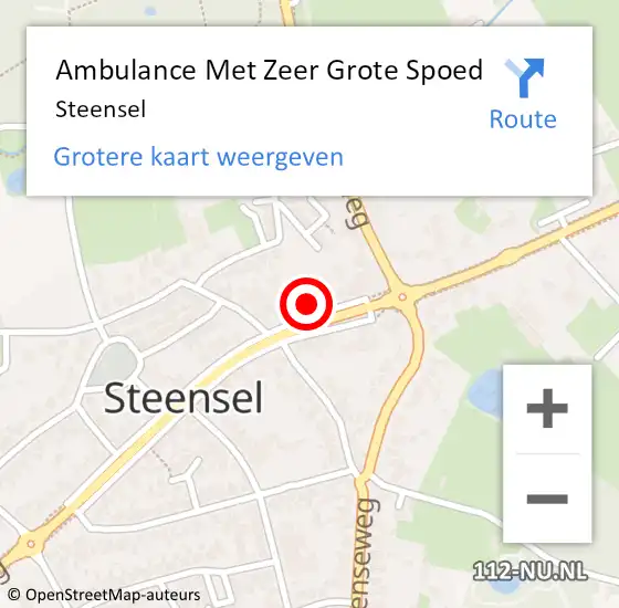 Locatie op kaart van de 112 melding: Ambulance Met Zeer Grote Spoed Naar Steensel op 18 juli 2024 17:26