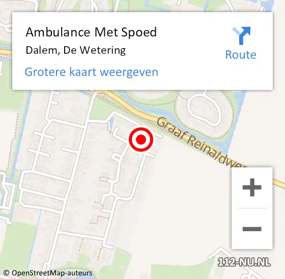 Locatie op kaart van de 112 melding: Ambulance Met Spoed Naar Dalem, De Wetering op 18 juli 2024 18:16