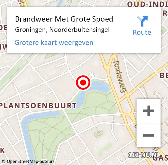 Locatie op kaart van de 112 melding: Brandweer Met Grote Spoed Naar Groningen, Noorderbuitensingel op 18 juli 2024 18:20