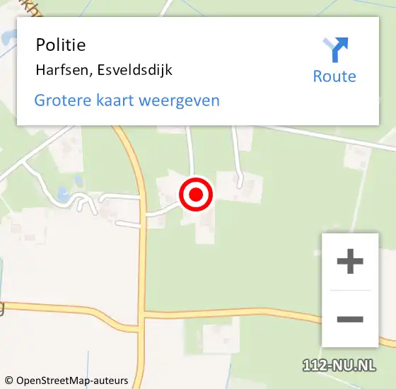 Locatie op kaart van de 112 melding: Politie Harfsen, Esveldsdijk op 18 juli 2024 18:21