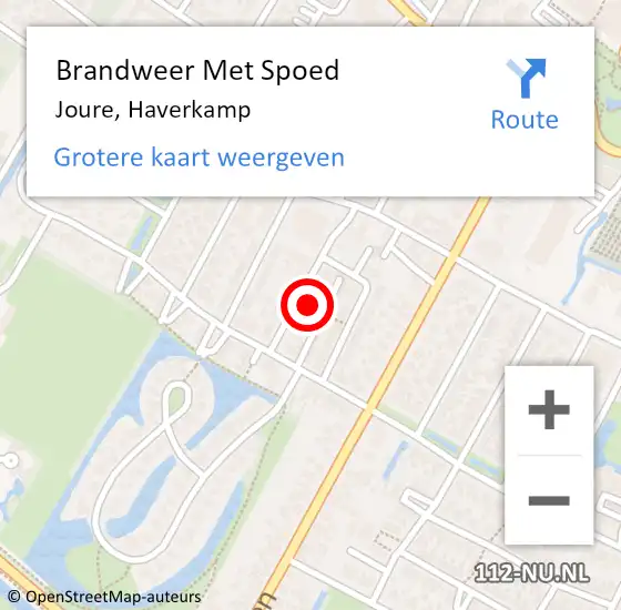 Locatie op kaart van de 112 melding: Brandweer Met Spoed Naar Joure, Haverkamp op 18 juli 2024 18:48